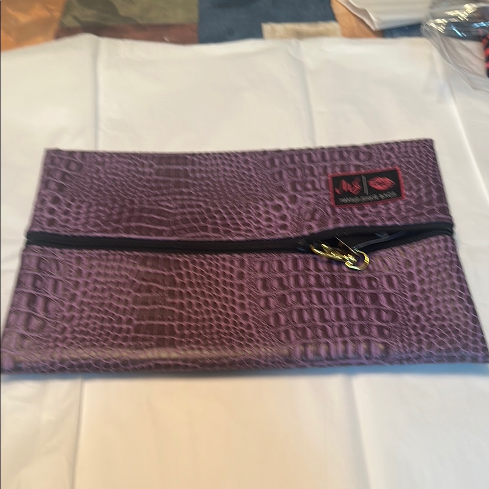 Makeup Junkie Purple Crocodile Embossed lay flat